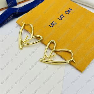 Oorbellen ontwerper voor vrouwen houden van hart goudplaten merk dames earstud met originele doos beste kwaliteit valentijnsdag cadeau