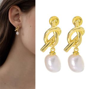 Pendientes Diseñador para mujer Joyería de calidad de lujo Perla anudada Stud Love Charms Moda Estilo de aro de oro Pendiente Cuelga 2022 Regalo de Navidad Accesorios para el oído de la novia