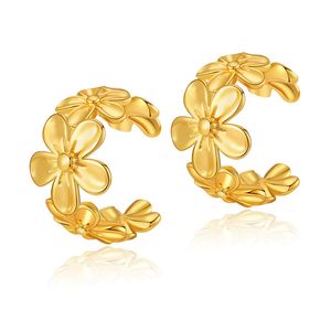 boucles d'oreilles designer pour femmes nouveau produit créatif petite fleur fraîche conception oreille os clip ouverture à la mode haut de gamme sens lumière luxe oreille clip taille