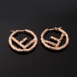 Oorbellen ontwerper voor vrouwen Rose gouden hoepel luxe oorbellen met originele geschenkdoos voor feest nachtclubs vakantie