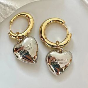 Boucles d'oreilles Designer pour femmes S925 pendentif coeur cerceau lettre B clou en métal coloré avec boîte pour cadeau de bijoux de fête