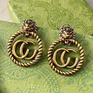 Boucles d'oreilles Designer pour femmes Vintage Lion Head Clip sur boucles d'oreilles mode bijoux de haute qualité avec boîte originale cadeaux de luxe Saint Valentin