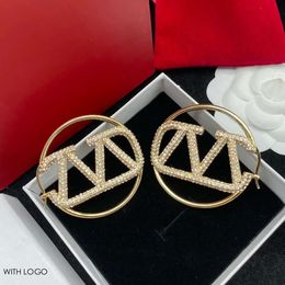 Oorbellen ontwerper hoepel voor vrouwen gouden diamanten oordingen sieraden dames sier earring stud