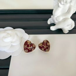 Pendientes Joyas de diseñador para mujer Marca Letra Cristal Rhinestone Corazón Stud Pendiente Regalos de fiesta de boda