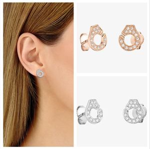 Pendientes Dinh Van s925 Esposas de plata Pendientes de tuerca de oro pavimentados con piedra de 18 quilates Regalo de fiesta con encanto de lujo francés para mujer Venta al por mayor Envío gratuito