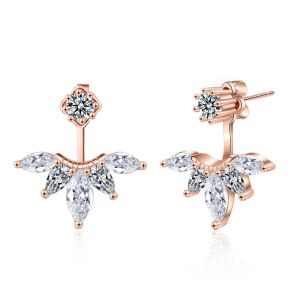 Boucles d'oreilles Diwenfu 14K Rose Gold Crystal Stud d'oreille pour femmes 100% 925 Silver Silver Aros Mujer Oreja Bizuteria Gemstone Garnet Earge