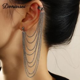 Boucles d'oreilles donarsei hip hop chaîne géométrique oreille femme c