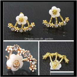 Boucles d'oreilles livraison directe 2021 mode chrysanthème goujons cristal Rose fleur d'or boucle d'oreille goujon pour femmes filles fête oreille bijoux accessoires