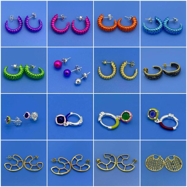 Boucles d'oreilles ED5 2023 Boucles d'oreilles d'ours espagnol, mini-or rose, rubis et spinelle, livraison gratuite, veuillez nous contacter pour de vraies photos