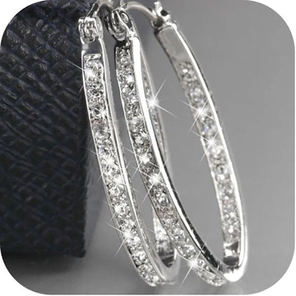 Boucles d'oreilles mode u forme de boucles d'oreilles en strass de ramine