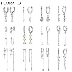 Oorbellen Florato 925 Sterling Silver Earrings ketting Tassel hanger oorbellen zirkoon zilveren oorbellen voor vrouwen trend luxe bruiloft sieraden