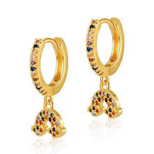 boucles d'oreilles commerce extérieur couleur exclusive zircon nuage design créatif boucles d'oreilles de niche de mode plaquées avec de l'or véritable 18 carats petites boucles d'oreilles fraîches