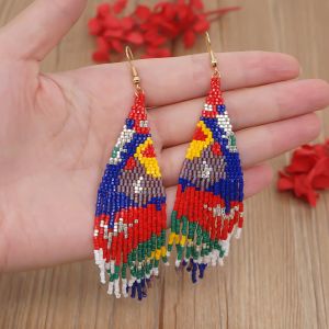 Boucles d'oreilles go2boho enracinement des boucles d'oreilles 2022 Bijoux de mode Summer Beach Miyuki Boho Tassel Fringe Fringe Boue-oreilles pour femmes