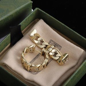 Boucles d'oreilles de créateur en or pour femmes, créoles, clous avec lettres, ensemble de bijoux, cadeau de saint valentin