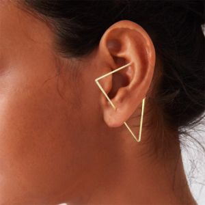 Oorbellen Gouden Driehoek Oorklimmer Handgemaakte Driehoek Oorbellen Goud Gevuld/925 Zilveren Sieraden Oorbellen Minimalistische Oorbellen Voor Vrouwen