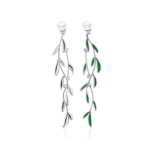 Boucles d'oreilles Haike S925 Boucles d'oreilles en perles en argent pur