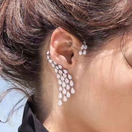 Boucles d'oreilles Hibride Design de luxe transparent en zircon cucon