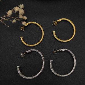 boucles d'oreilles Bijoux de luxe de haute qualité bijoux mode femme boucle d'oreille crochet en or de qualité boucles d'oreilles en fil torsadé en argent sterling avec plaqué jaune 14 carats