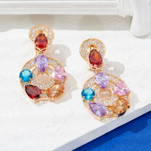 Boucles d'oreilles vacances de haute qualité de haute qualité bijoux de luxe femme colorée