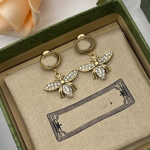 Oorbellen sieradenontwerpers luxe vergulde zilveren dames dames noppen titanium stalen brief oorbellen joodse valentijnsdag geschenkbetrokkenheid