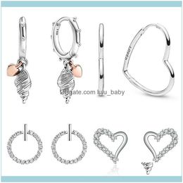 Boucles d'oreilles bijoux100% réel 925 Sterling Sier conque boucle d'oreille pour les femmes faisant des bijoux cadeau de mariage fête de fiançailles cerceau Hie Drop livraison 20