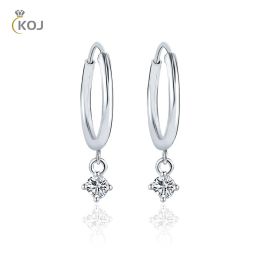 Boucles d'oreilles KOJ 0.4 Carat/paire vente 3.0mm Moissanite boucles d'oreilles pour femmes 100% 925 argent Sterling mariée bijoux de mariage cadeaux