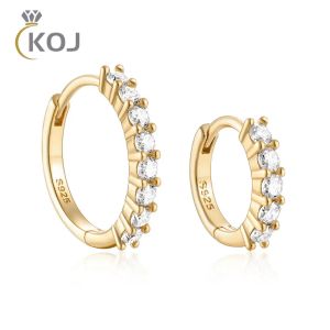 Boucles d'oreilles Koj EXQUIS INQUIS 8 mm / 12 mm boucles d'oreilles pour femmes Original 925 Silver Silver Real Moisanite Gem Women's Ear's Oreing 2023 Nouveau