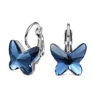 Boucles d'oreilles coréenes de luxe de luxe Crystals de papillon levier en arrière en arrière en arrière pour femmes filles mignons bijoux cadeau d'anniversaire d'articles de livraison gratuits