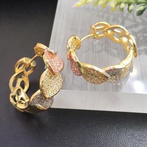 Boucles d'oreilles Lanyika – boucles d'oreilles en forme de feuille artistique, bijoux à la mode, boucles d'oreilles micro plaquées pour fête de mariage, romantique, meilleur cadeau quotidien pour mariée