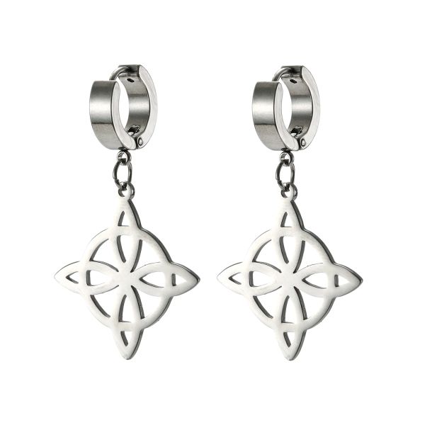 Boucles d'oreilles Likgreat Witch Not Eart Nody Eart Clip Orein pour femmes hommes Noot Cross Cross Amulet Punk en acier inoxydable Boucles d'oreilles Boucles d'oreilles