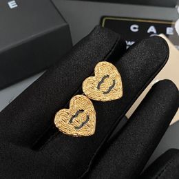 Boucles d'oreilles Luxury 18 km de boucles d'oreilles en or Designers de marque de conception de coeur classique en forme de coeur de haute qualité