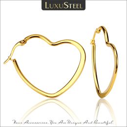 Boucles d'oreilles Luxusteel New Big Heart Hoop Boucles d'oreilles ACCESSOIRES FEMMES COULEUR GOL Taille de couleur 25 mm 35 mm 45 mm bijoux de mode