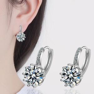 Pendientes LXOEN CLASICA COLOR DE SILVER AAA CZ PARAS DE PARA HOOP PARA MUJER MALICOLOR MAYOR MAYOR MA