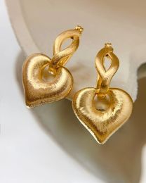 Boucles d'oreilles Madalena Sarara 18K Femmes d'or jaune enveloppe Boucles d'oreilles Hallow Drawing Heart Style Au750