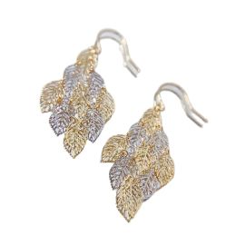 Boucles d'oreilles Madalena Sarara Au750 Gold Femmes Boucles d'oreilles Light Hallow Leaf Grad Style Dimensional Design