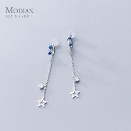 Boucles d'oreilles modian lettre de cristal coloré U Clips de forme boucle d'oreille pour femmes étoiles de mode