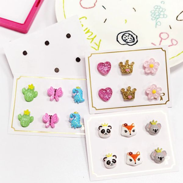 Boucles d'oreilles multi-styles 3prs magnétique forte sans piercing boucles d'oreilles mignonnes pour enfants