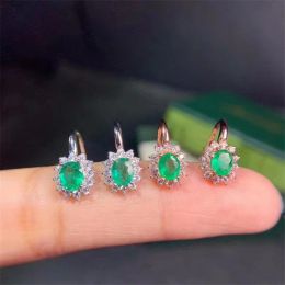Oorbellen natuurlijke smaragdoor oorbellen 925 zilveren dames highd ontwerp luxe sfeer sieraden verkoop met gratis verzendverkoop verkoop