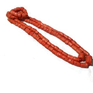 Boucles d'oreilles Collier 4UJewelry Hommes Nigérian Original Perles De Corail Ensemble De Bijoux Une Couche Deux Orange Rouge Africain Marié Bijoux 230110