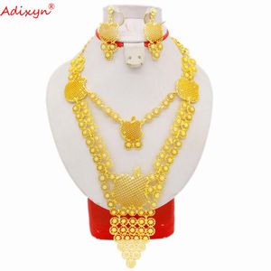 Pendientes Collar Adixyn Jewelry 24k Chapado en oro para mujeres Dubai African Bridal Sets N06202