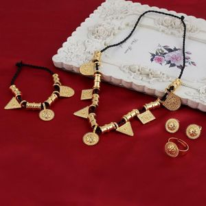 Oorbellen ketting Bangrui goud gevuld Ethiopische sieraden sets hanger kettingen / oorbellen / ring Ethiopië kleur Afrika bruid bruiloft eritrea s
