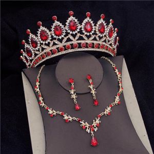 Earrings & Necklace Baroque Crystal Fashion Bridal Jewelry Sets For Women Prom Tiara Crowns Earring Bride Wedding Set