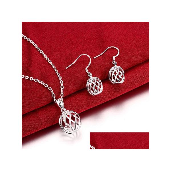 Boucles d'oreilles Collier Brand New High Grade 925 Sterling Sier Twisted Lantern Piece Ensembles de bijoux Dfmss793 Vente directe d'usine Mariage Dro Dhrt4