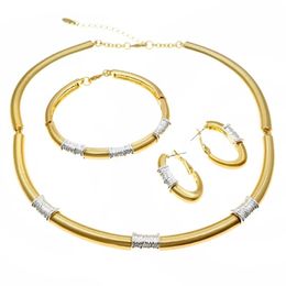 Boucles d'oreilles collier classique Simple rond ensemble de bijoux Design mode exquise dame rencontre fête HV21080235