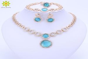 Collier de boucles d'oreilles Dubai Gold Color Jewelry Sett