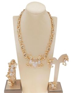 Oorbellen ketting Dubai goud xoxo mode sieraden sets armbandring Nigeriaanse bruiloft bruid luxe7317854