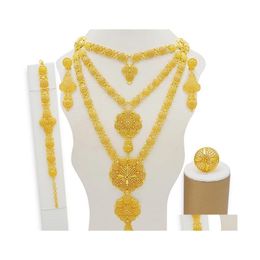 Oorbellen ketting Dubai sieraden sets gouden oorbel set voor vrouwen
