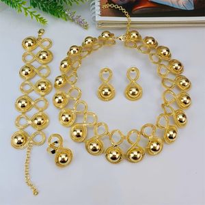 Earrings Necklace EMMA Nigeria Bridal Handmade Wedding Jewelry Sets Luxury Dubai Gold-plated Necklace Sets For Women Mother Birthday Party Gifts 230820
