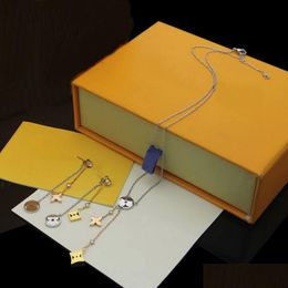 Ohrringe Halskette Europa Amerika Modestil Schmuck Sets Dame Frauen Gold/Sier-Color Hardware Quasten Hollow Out Setting Diamant Pe Dhm8X