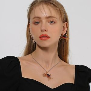 Oorbellen ketting overdreven persoonlijkheid krab hanger sieraden sets voor vrouwen zomer strand feest fashion nieuwigheid gift set